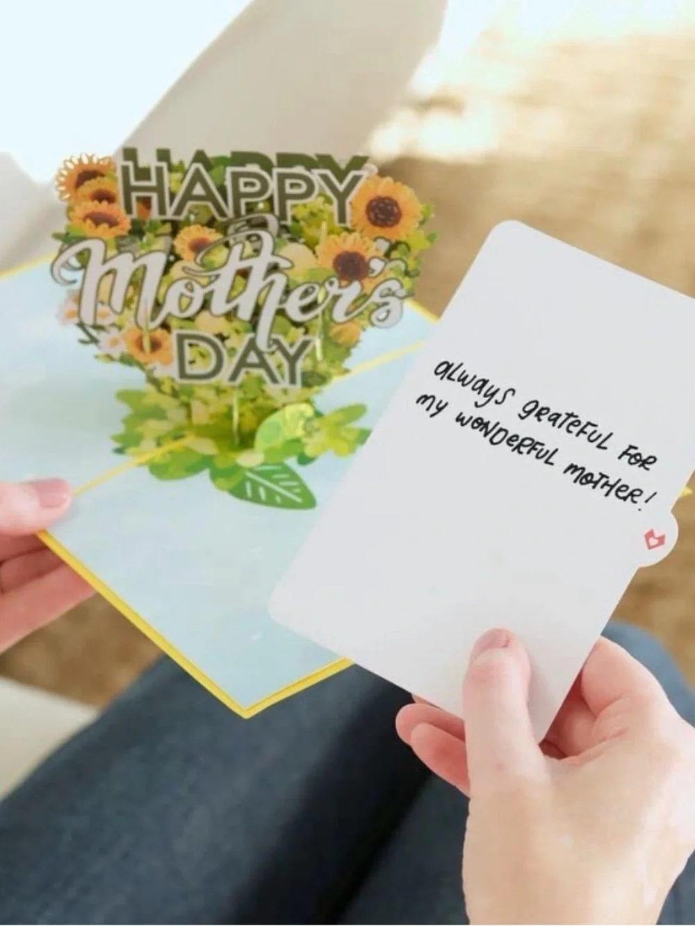 LovePop Sunflower Happy Mother's Day Pop-Up Card - Yellow & Green